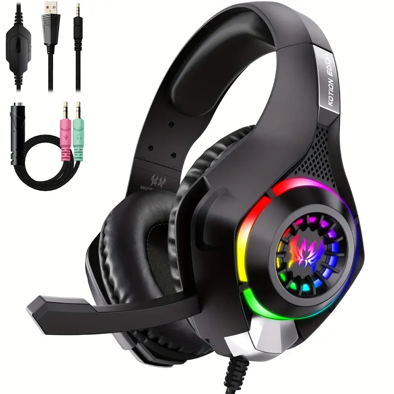 Gaming Headset Rgb - سماعة رأس للألعاب متوافقة مع الكمبيوتر