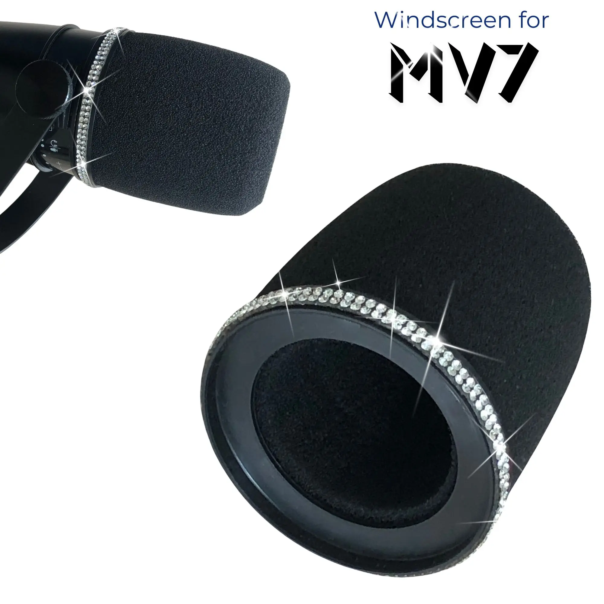 Shure Mic Mv7 - فلتر بوب رغوي MV7 سباركلي لـ