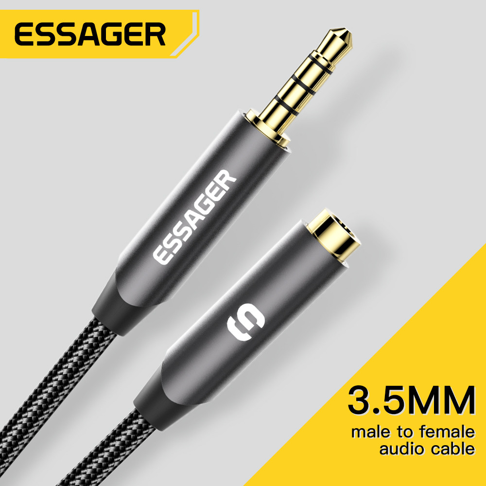 Earphone Splitter Jack - ESSAGER-مقبس كابل تمديد سماعة الرأس ،