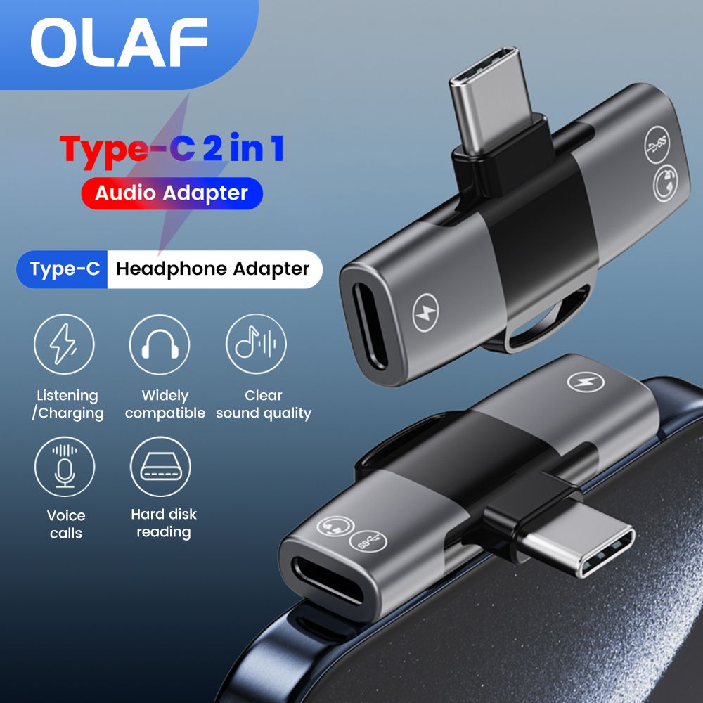 Earphone Splitter Jack - 2 في 1 نوع C محول