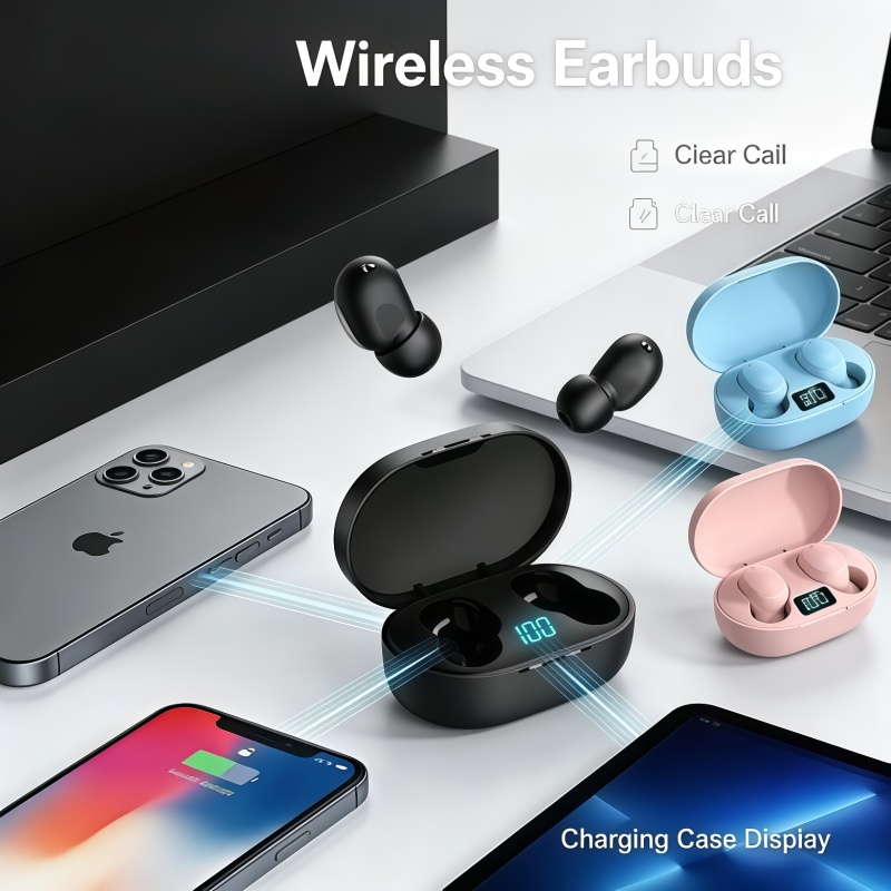 سماعات أذن لاسلكية E6S TWS جدي - مراجعة Bluetooth Headset On Ear وسعره