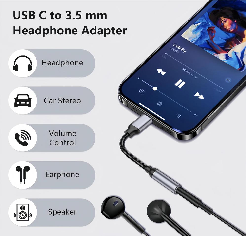 محول KEBIDU من نوع C إلى 3.5 م - مراجعة Audiophile Headphone Wired وسعره