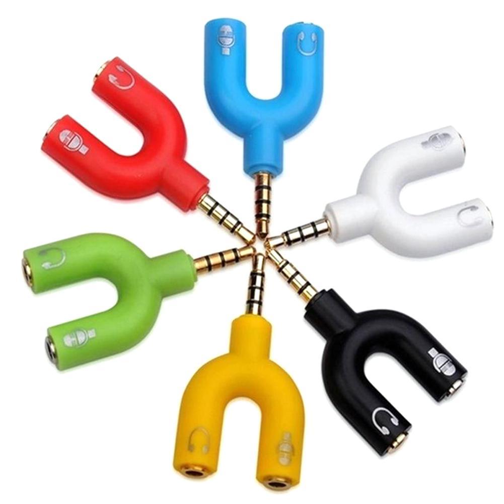 1 قطعة المزدوج 3.5 مللي متر U  - مراجعة Earphone Splitter Jack وسعره