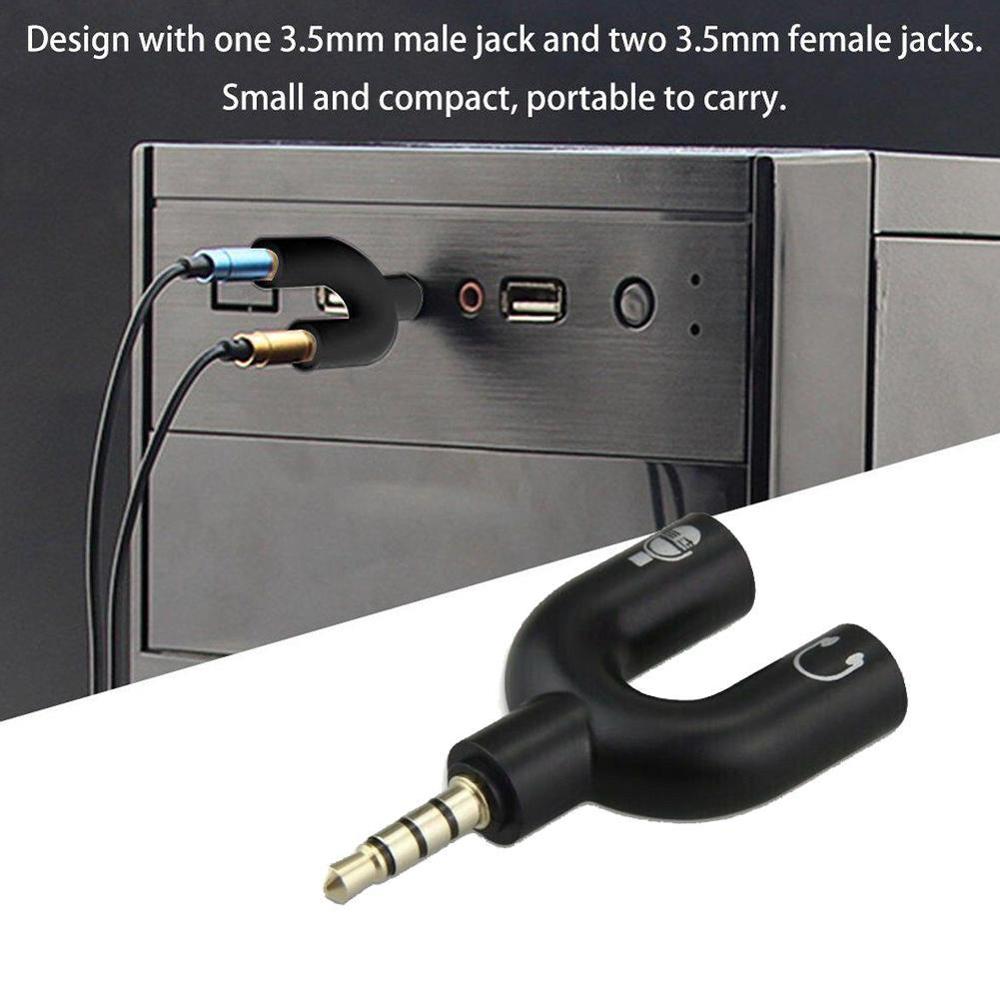 1 قطعة المزدوج 3.5 مللي متر U  - مراجعة Earphone Splitter Jack وسعره