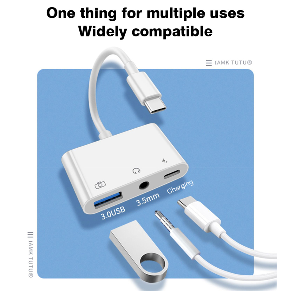 محول صوتي 3 في 1 من النوع C إل - مراجعة Earphone Splitter Jack وسعره