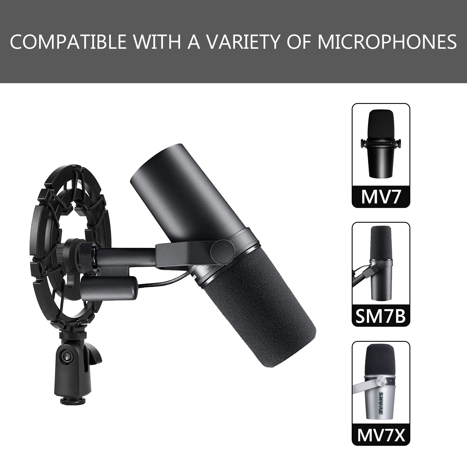 حامل ميكروفون مضاد للاهتزاز من - مراجعة Shure Mic Mv7 وسعره